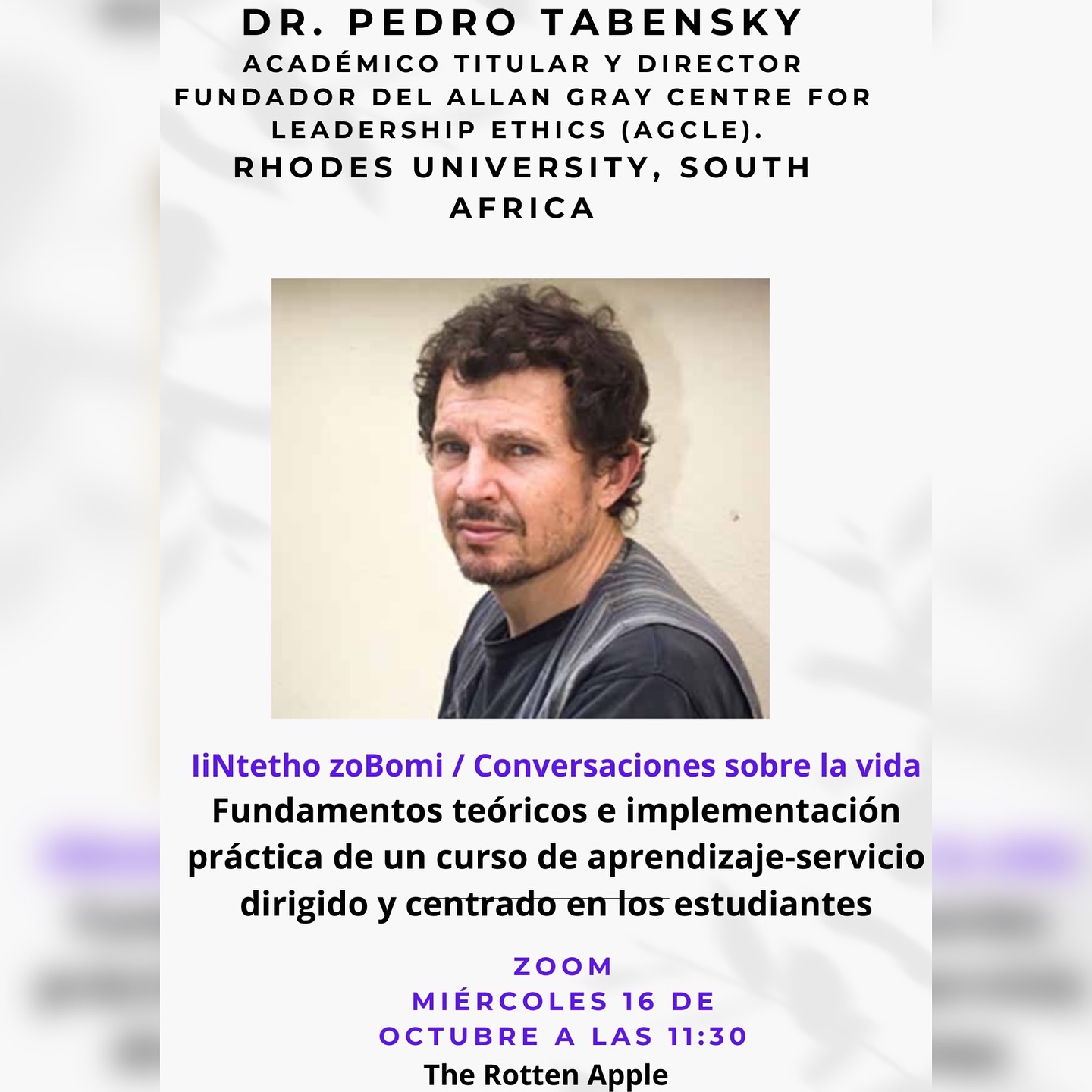 Charla: Fundamentos teóricos e implementación práctica de un curso de aprendizaje-servicio