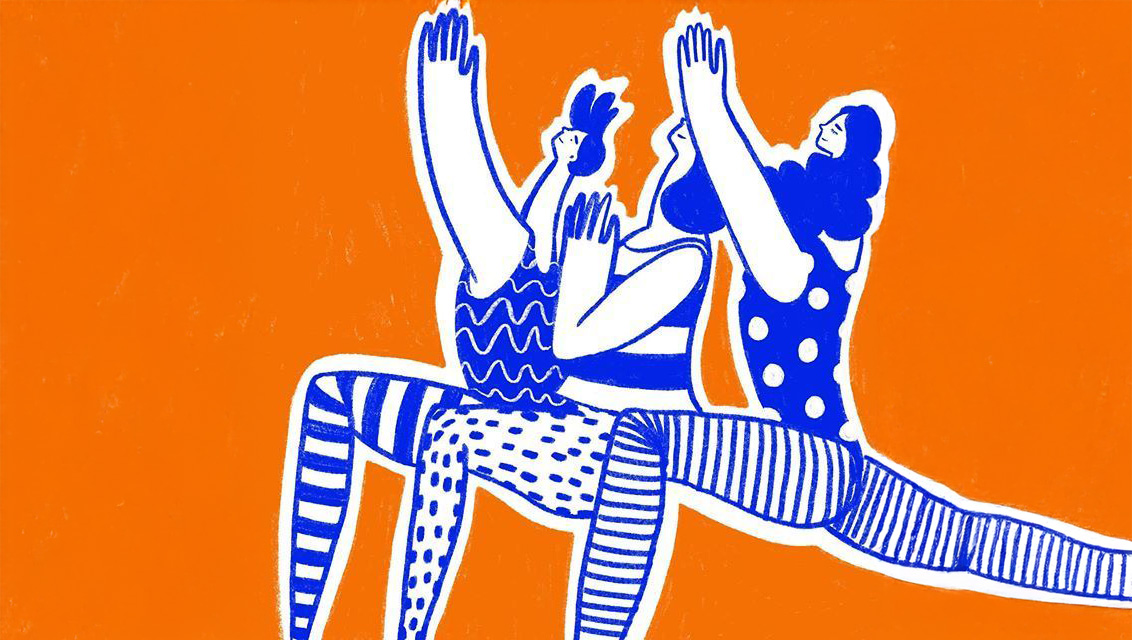 Personajes haciendo Yoga