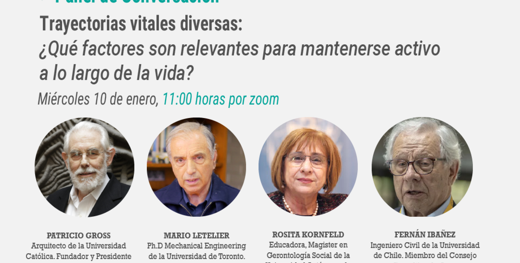 Panel Trayectorias vitales diversas: ¿Qué factores son relevantes para mantenerse activo a lo largo de la vida?