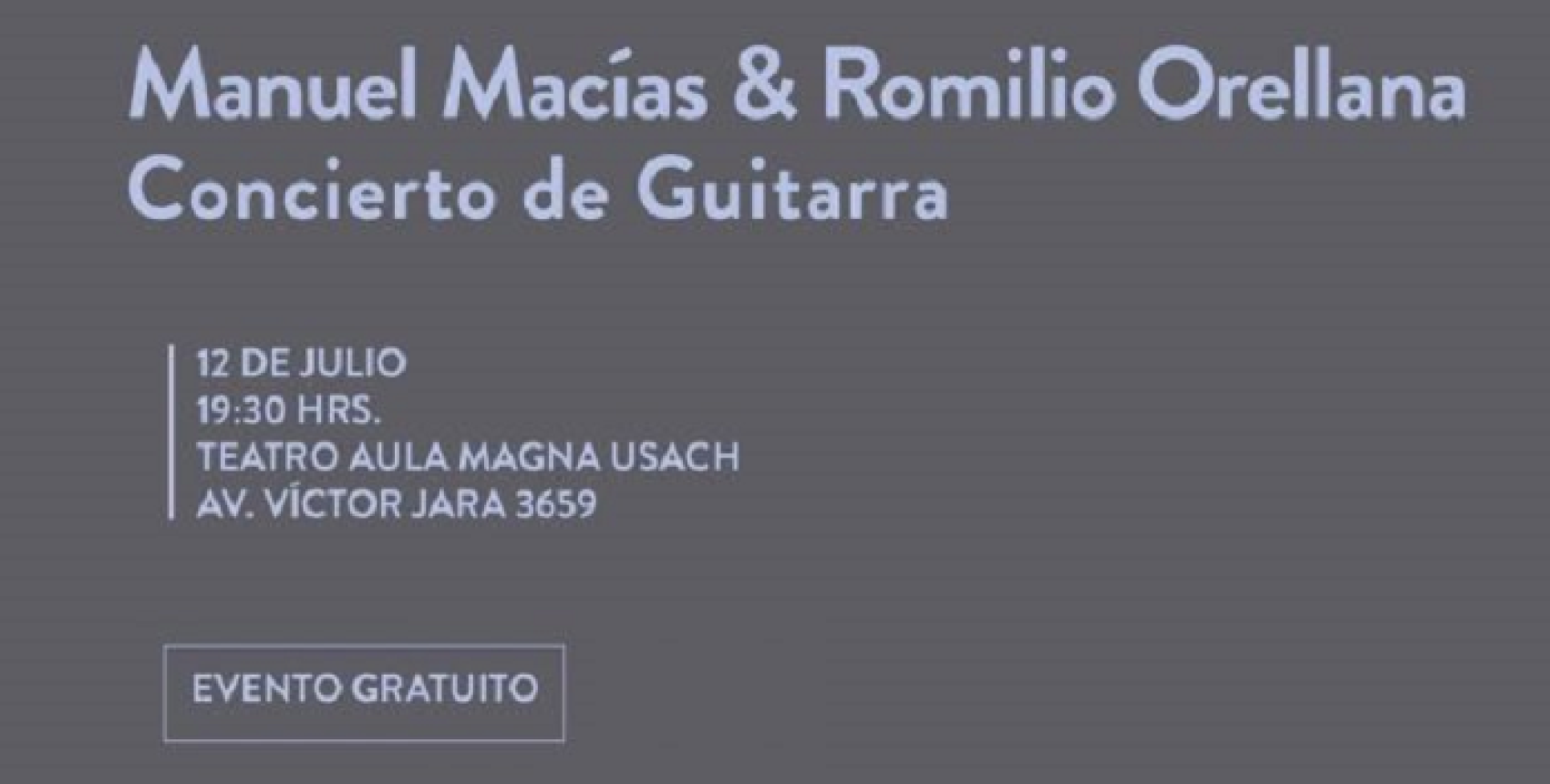 Concierto gratuito de Fundación Guitarra Viva en la Usach
