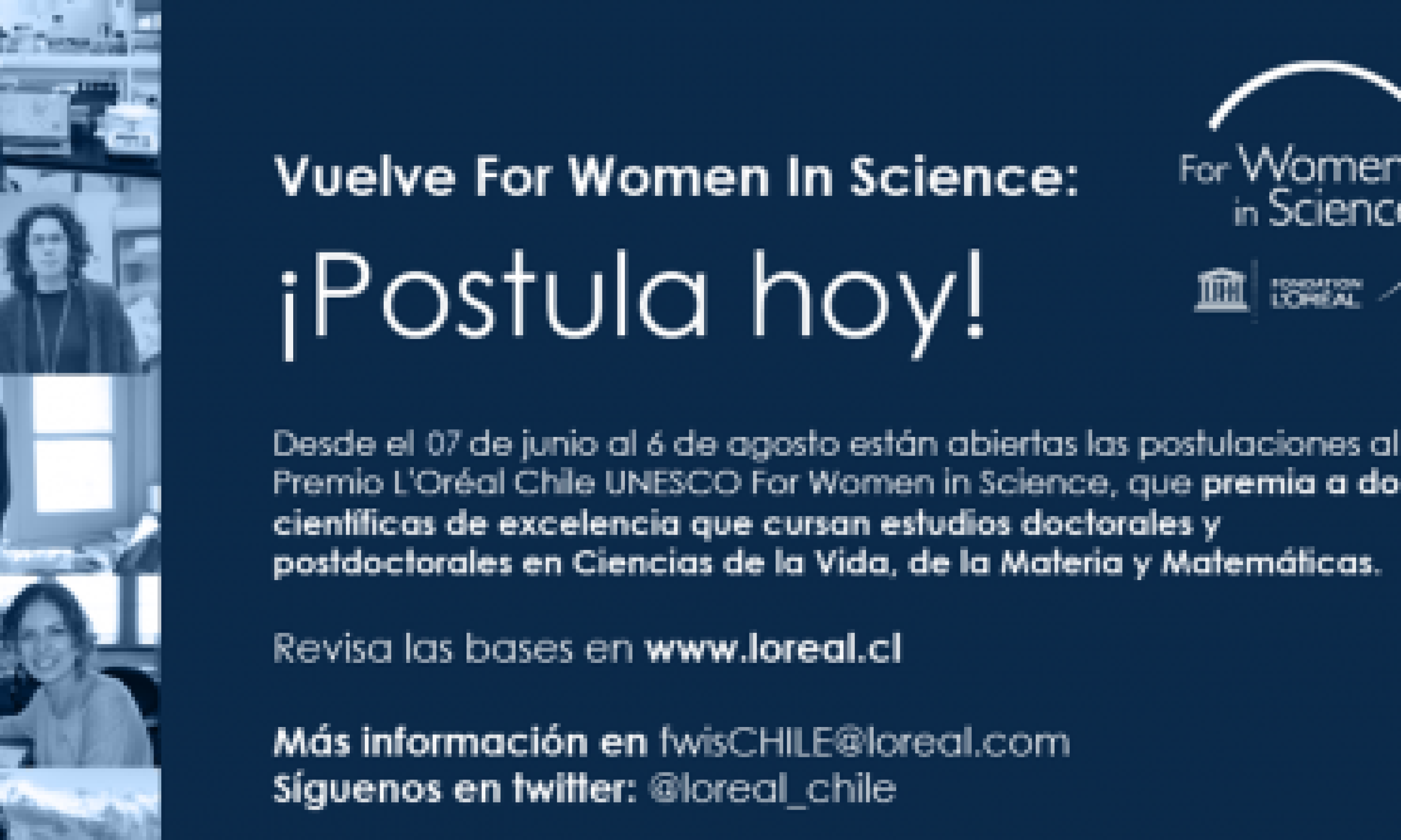 Postulaciones abiertas al Premio L'Oréal Chile - UNESCO For Women in Science